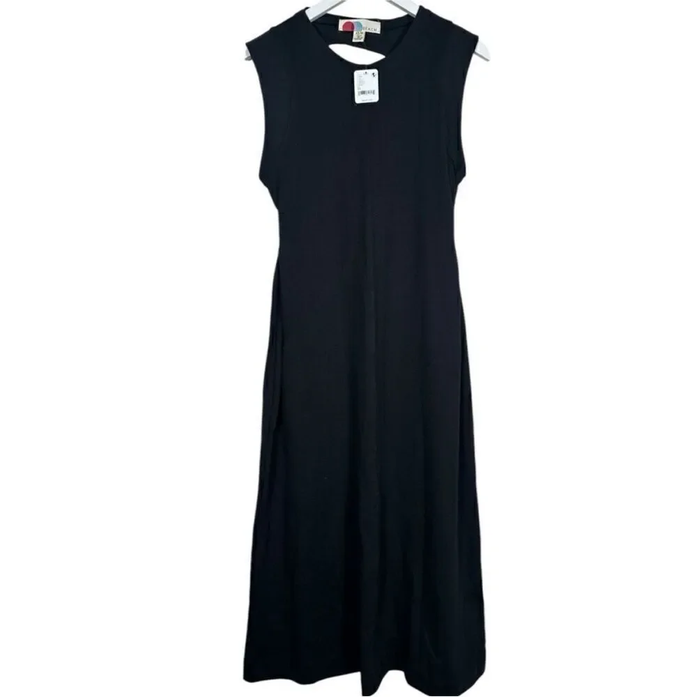 Free People NWT Simone Midi Dress in the color black size M